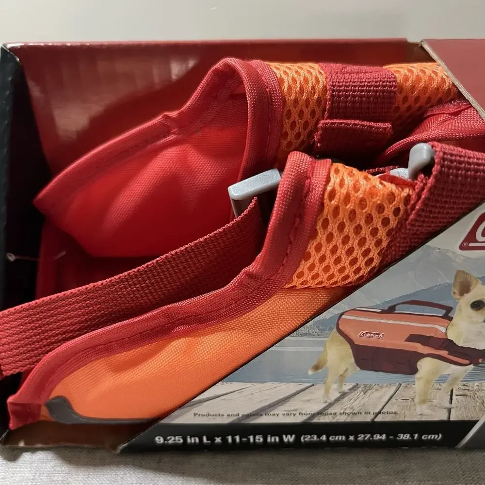 Coleman Dog Life Jacket Vest for‎ Flotation for Pool Boat Beach Lake Orange XS